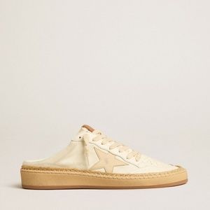 Golden Goose Cream and Tan Sneakers